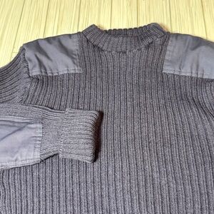 Vintage L.L. Bean Ribbed Wool Sweater Men’s Small Elbow Patches Made in England